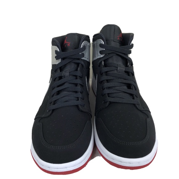 Nike Air Jordan 1 Retro Mid Gym Red Silver 10.5 - Picture 3 of 7